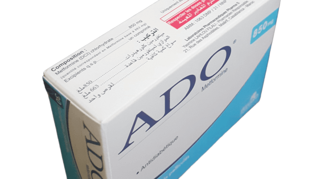 ADO 850 MG, Comprimé pelliculé