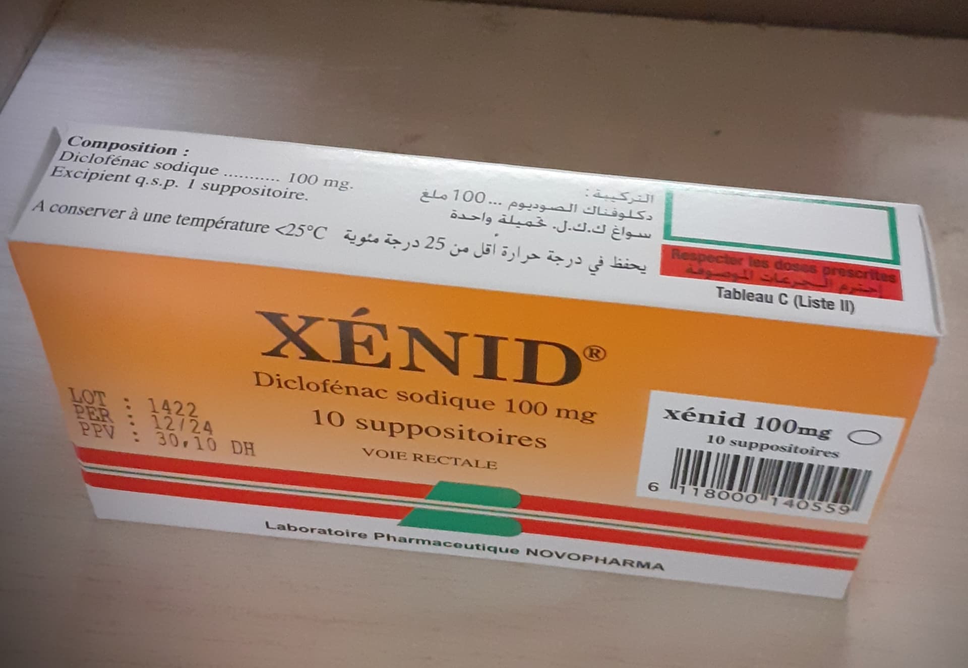 XENID 100 MG, Suppositoire